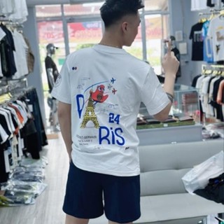  Bộ Quần Áo Nam In Chữ Paris Siêu Hót - Bộ Cộc Mùa Hè Nam Nữ Cao Cấp - Bộ Cộc Tay Siêu Hot 