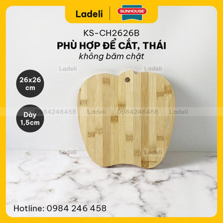 Thớt tre tự nhiên sunhouse ks-ch2626b kháng khuẩn 26x26cm