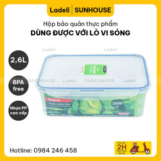 Hộp bảo quản thực phẩm ngăn mát BioZone KB-CO2600P dung tích 2600ml