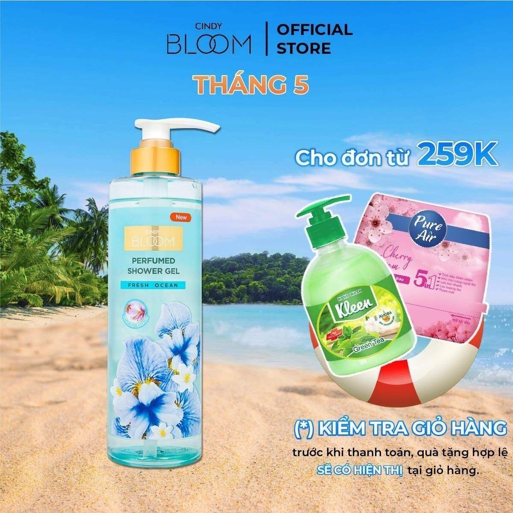 Sữa tắm nước hoa Cindy Bloom Fresh Ocean hương năng động trẻ trung 640g