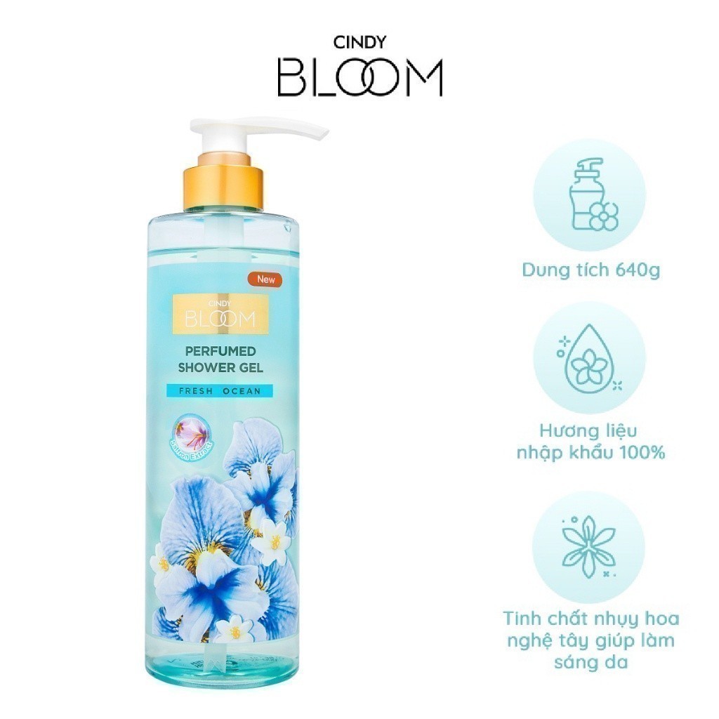 Sữa tắm nước hoa Cindy Bloom Fresh Ocean hương năng động trẻ trung 640g