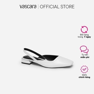 Vascara Giày Slingback Mũi Vuông Gót Trụ Viền Metallic - BMN 0559