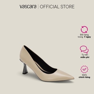 Vascara giày bít spool heel hiệu ứng kim loại - bmn 0599