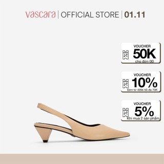 Vascara Giày Slingback Vân Da Kỳ Đà Gót Hình Nón - BMN 0526