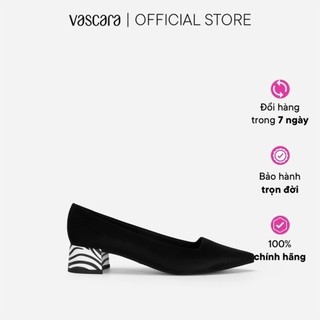 Vascara Giày Bít Mũi Nhọn Gót Trụ Họa Tiết Ngựa Vằn - BMN 0530