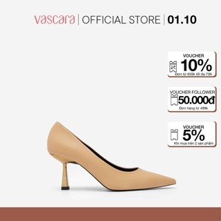 Vascara giày bít mũi nhọn phối spool heel - bmn 0524