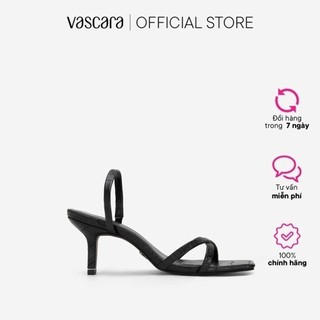 Vascara Sandal Vân Da Cá Sấu Quai Chéo Mũi Vuông - SDN 0715