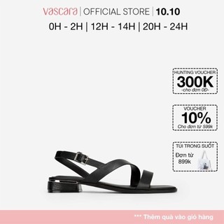 Vascara Giày Sandal Vân Da Kỳ Đà Gót Trụ Viền Metallic - SDK 0323