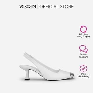 Vascara giày slingback mũi vuông bọc metallic - bmn 0555