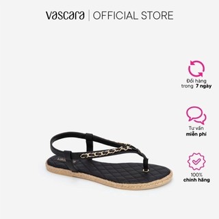 Vascara sandal quai phối xích đế chần bông viền cói - sdk 0319