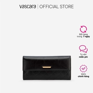 Vascara Ví Cầm Tay Phối Chỉ Nổi Caro Kèm Dây Đeo - CLU 0097