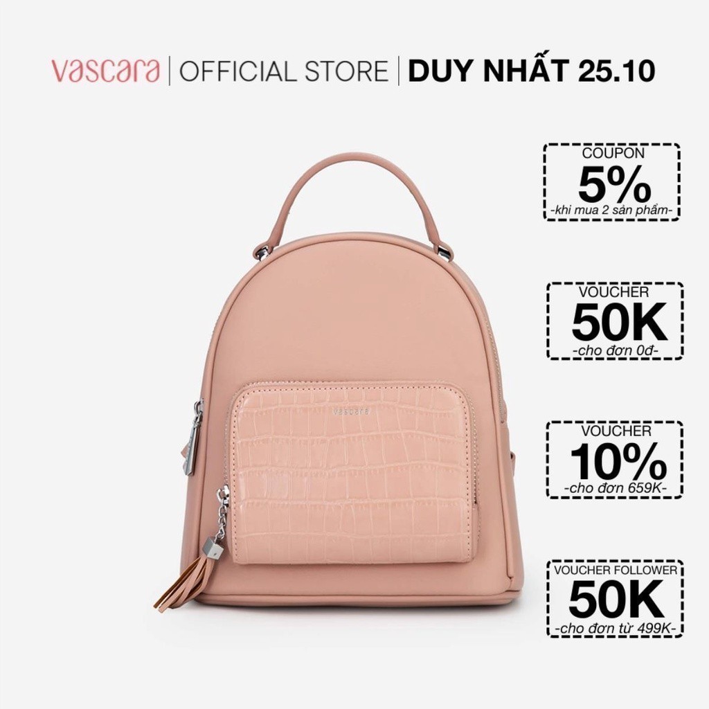 Vascara Balo Mini Phối Vân Da Cá Sấu BAC 0154
