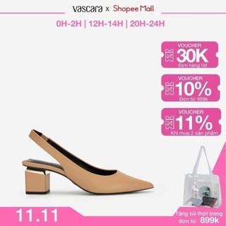 Vascara Giày Slingback Bít Mũi Nhọn Gót Trụ Cut Out - BMN 0531