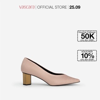 Vascara giày crinkle satin gót metallic - bmn 0498
