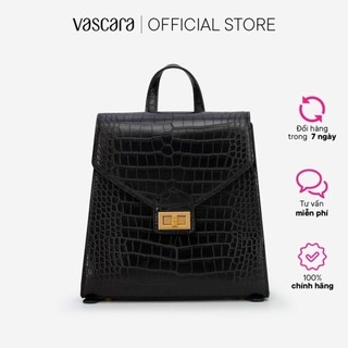 Vascara Balo Nắp Gập Vân Da Cá Sấu Khóa Cài Chữ Nhật BAC 0153