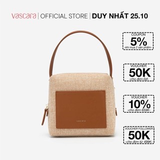Vascara Túi Xách Tay Bucket Phối Da SAT 0283 Nâu