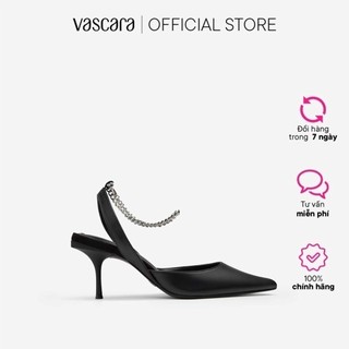 Vascara Giày Ankle Strap Mũi Nhọn Quai Kim Loại BMN 0495 Trắng