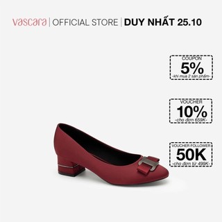 Vascara Giày Bít Mũi Phối Nơ Kim Loại BMN 0401