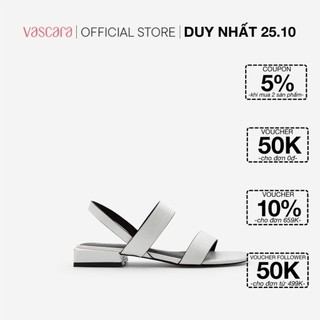 Vascara Giày Sandal Quai Ngang Vân Cá Sấu SDK 0315 Trắng