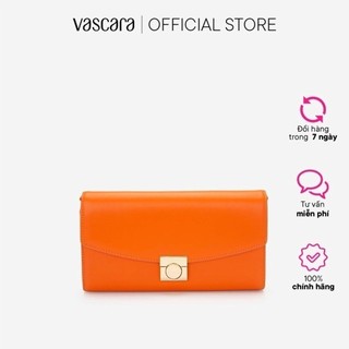 Vascara Ví Cầm Tay Quai Phối Kim Loại CLU 0081 Cam