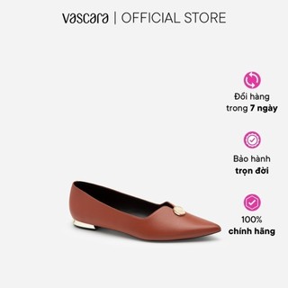 Vascara Giày Bít Mũi Nhọn Cut - Out Đính Đá Marble - BMN 0482