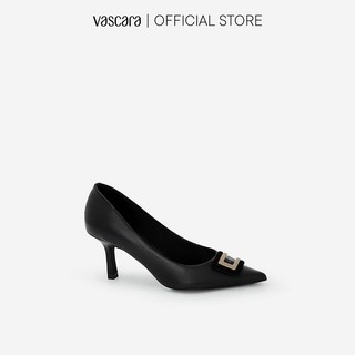 Vascara Giày Bít Mũi Nhọn Đính Khóa Layer BMN 0452 Đen