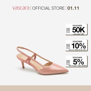 Vascara Giày Slingback Mũi Nhọn Phối  BMN 0420 Hồng