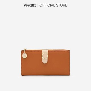 Vascara Ví Cầm Tay Khóa Cài Monotone Đính Metallic Circle WAL 0205 Nâu