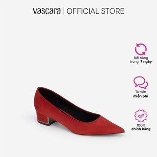 Vascara Giày Bít Mũi Nhọn  Gót Đính Metallic BMN 0486 Đen