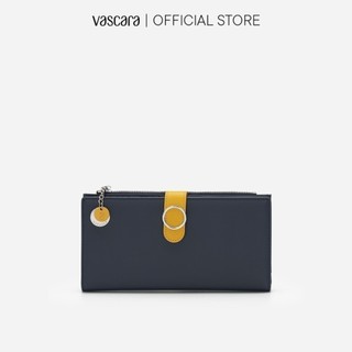 Vascara Ví Cầm Tay Khóa Cài Monotone Đính Metallic Circle WAL 0205 Xanh Navy