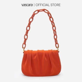Vascara Túi Xách Tay Nắp Gập The Pearl Shell SAT 0275 Cam