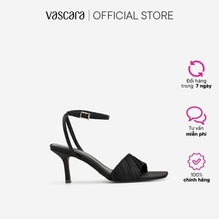 Vascara Giày Ankle Strap Quai Ngang Xếp Ly SDN 0691 Đen