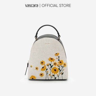 Vascara Balo Phối Da Lộn Thêu Hoa Cúc BAC 0142 Đen