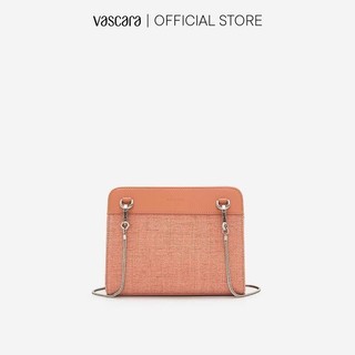 Vascara Túi Đeo Chéo Phối Vải Burlap Quai Kim Loại SHO 0170 Cam