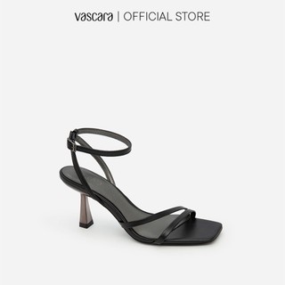 Vascara Giày Sandal Ankle Strap Gót Trụ Metallic SDN 0694 Đen
