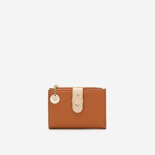 Vascara Ví Cầm Tay Mini Khóa Cài Monotone Đính Metallic Circle WAL 0206 Nâu