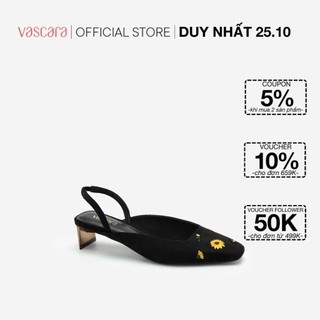 Vascara Giày Slingback Thêu Hoa Cúc - BMN 0453