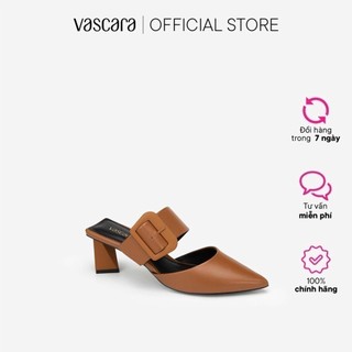 Vascara Guốc Trụ Tứ Giác Quai Ngang Bản Rộng GNN 0152 Nâu