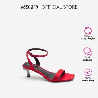 Vascara Giày Ankle Strap Gót Trụ Metallic SDN 0680 Đỏ