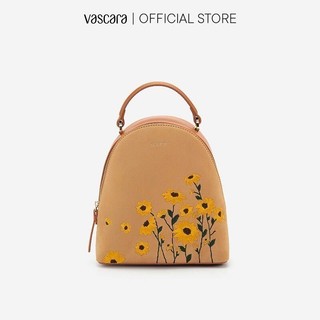 Vascara Balo Phối Da Lộn Thêu Hoa Cúc BAC 0142 Nâu