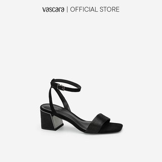 Vascara Giày Sandal Gót Hình Kim Tự Tháp Aztec SDN 0678 Đen
