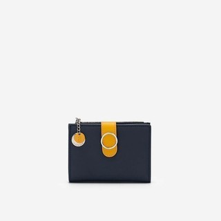 Vascara Ví Cầm Tay Mini Khóa Cài Monotone Đính Metallic Circle WAL 0206 Xanh Navy