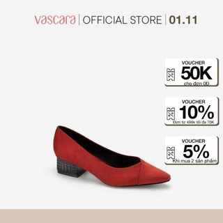 Vascara Giày Bít Mũi Nhọn Gót Trụ Đa Giác BMN 0449 Đen