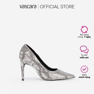 Vascara Giày Cao Gót Mũi Nhọn Vân Da Rắn Phối Metallic - BMN 0479
