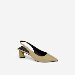 Vascara Giày Slingback Gót Trụ Tứ Giác BMN 0448 Xanh Olive