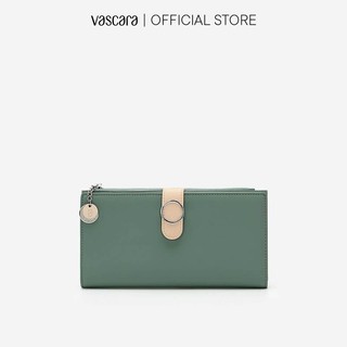 Vascara Ví Cầm Tay Khóa Cài Monotone Đính Metallic Circle WAL 0205 Xanh Bạc Hà
