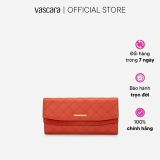 Vascara Ví Cầm Tay Chỉ Nổi Layer CLU 0084 Cam Đậm