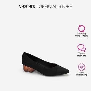 Vascara Giày Bít Mũi Nhọn Gót Trụ Đa Giác BMN 0449 Cam Đậm
