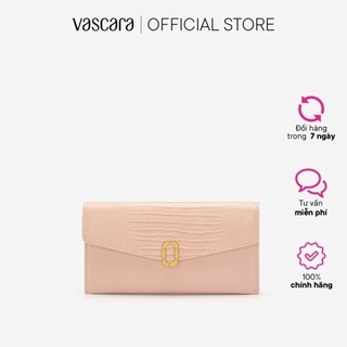 Vascara Ví Dự Tiệc Envelope Vân Cá Sấu Khóa Cài Metallic WAL 0208 Đen