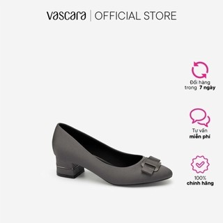 Vascara Giày Bít Mũi Phối Nơ Kim Loại BMN 0401